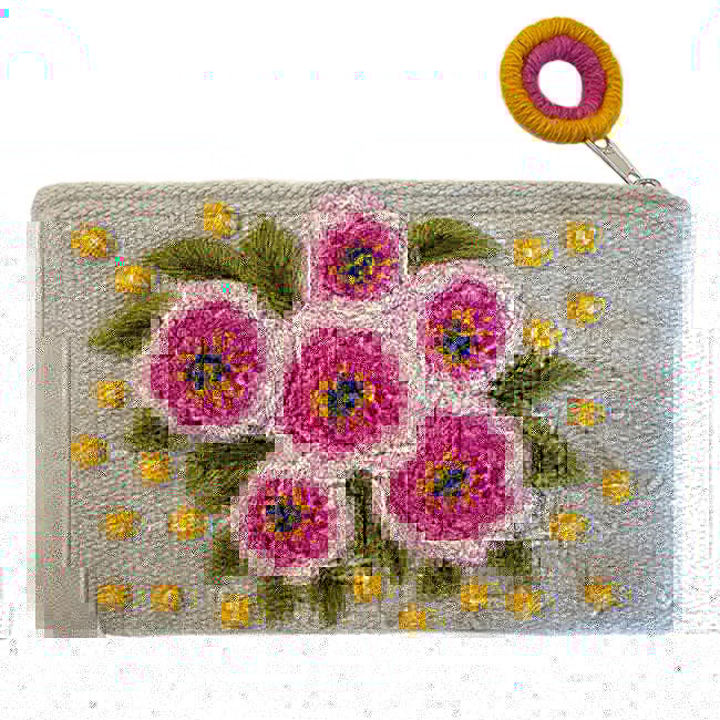 Needlework Zip Clutch