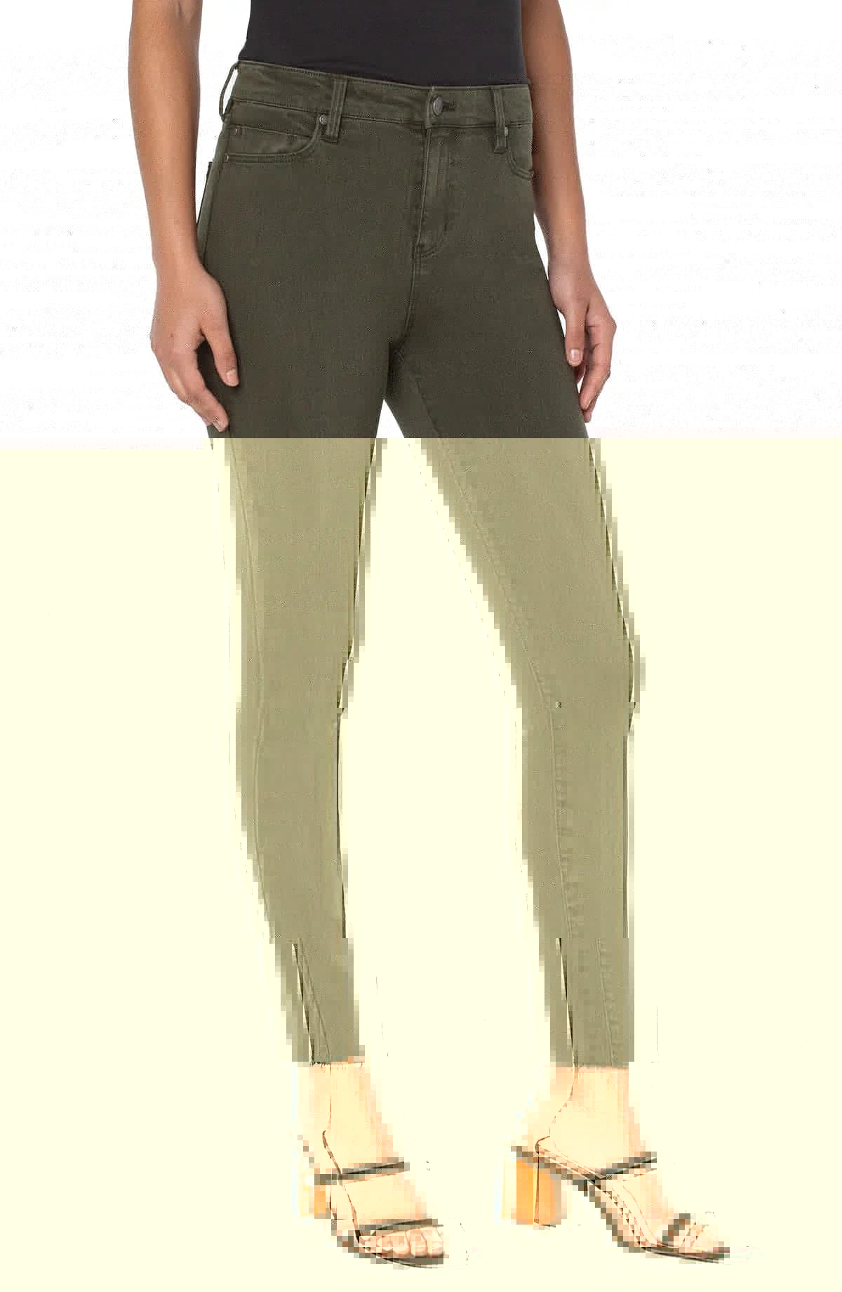 Abby High Rise Ankle Skinny with Cut Hem - Grass Fed