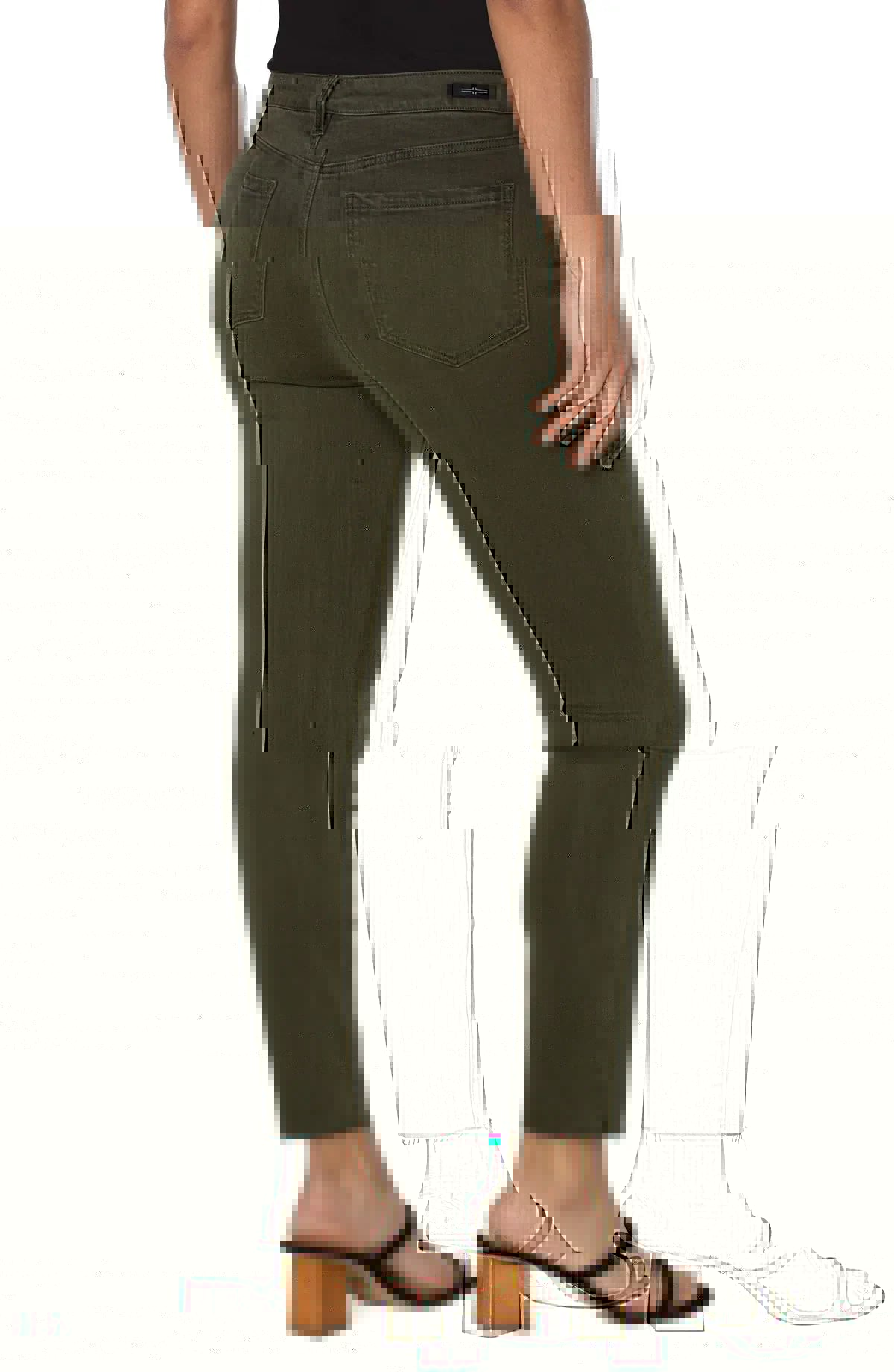 Abby High Rise Ankle Skinny with Cut Hem - Grass Fed